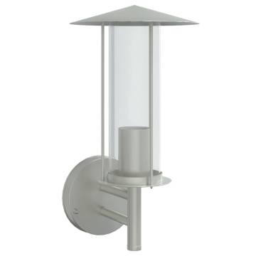 Outdoor Wall Light Silver Stainless Steel