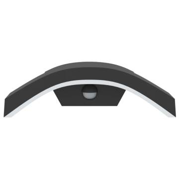 Outdoor LED Wall Light with Sensor Black Die-cast Aluminium