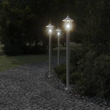 Outdoor Floor Lamp Silver 120 cm Stainless Steel