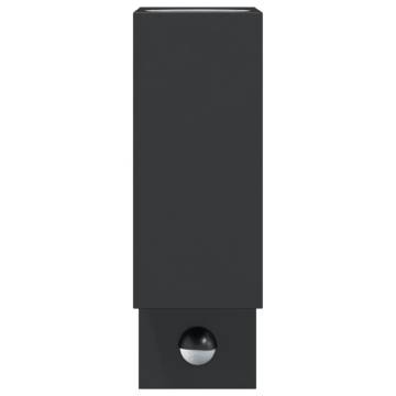 Outdoor Wall Light with Sensor Black Die-cast Aluminium