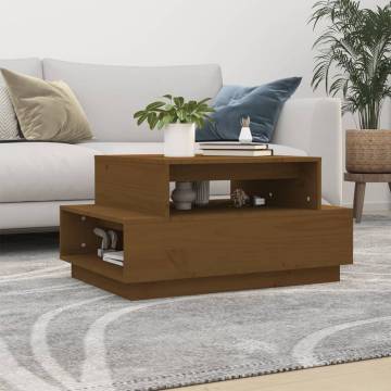 Coffee Table Honey Brown 80x55x40.5 cm Solid Wood Pine