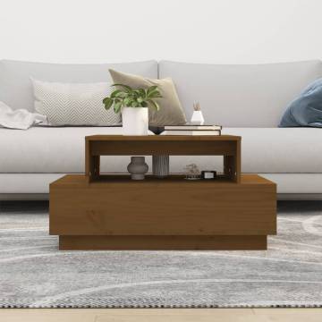 Coffee Table Honey Brown 80x55x40.5 cm Solid Wood Pine