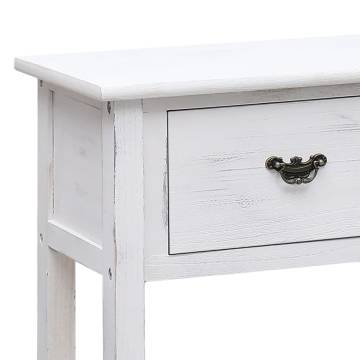 Sideboard Antique White 108x30x76 cm Solid Paulownia Wood