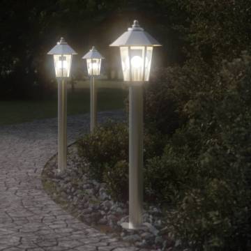 Outdoor Floor Lamp Silver 80 cm Stainless Steel