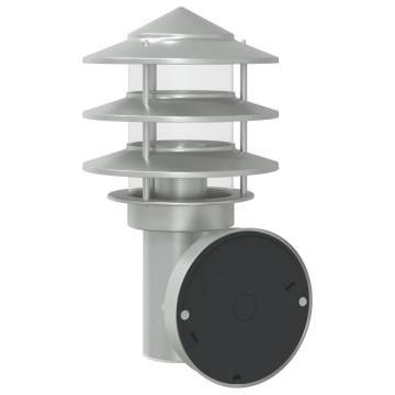 Outdoor Wall Lights with Sensors 2pcs Silver Stainless Steel