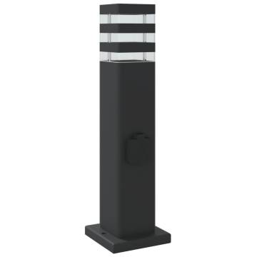 Outdoor Floor Lamp with Outlet Black 50 cm Aluminium