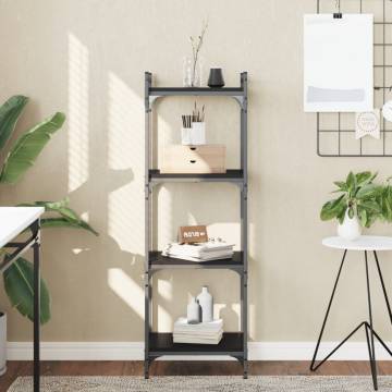 Bookcase 4-Tier Black 40x30x120 cm Engineered Wood