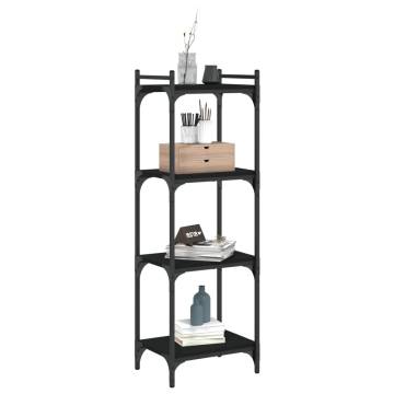 Bookcase 4-Tier Black 40x30x120 cm Engineered Wood