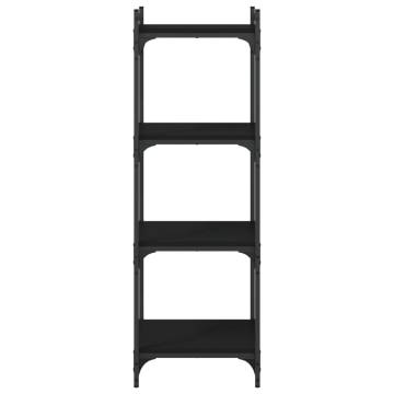 Bookcase 4-Tier Black 40x30x120 cm Engineered Wood