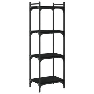 Bookcase 4-Tier Black 40x30x120 cm Engineered Wood