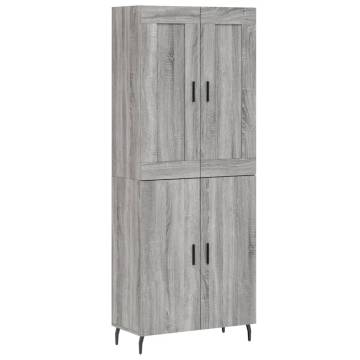 Highboard Grey Sonoma 69.5x34x180 cm Engineered Wood