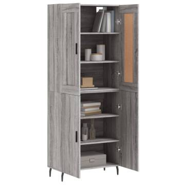 Highboard Grey Sonoma 69.5x34x180 cm Engineered Wood