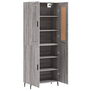 Highboard Grey Sonoma 69.5x34x180 cm Engineered Wood