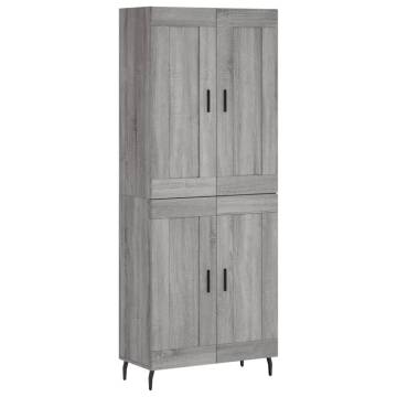 Highboard Grey Sonoma 69.5x34x180 cm Engineered Wood