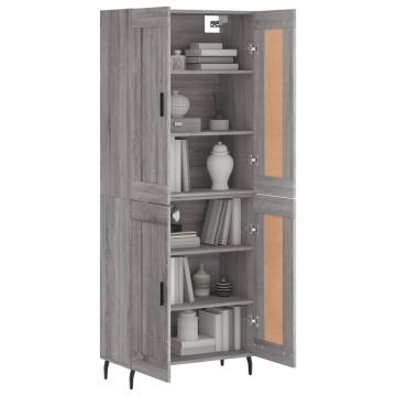 Highboard Grey Sonoma 69.5x34x180 cm Engineered Wood