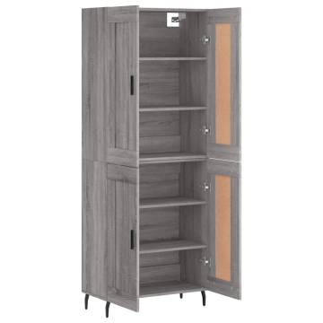 Highboard Grey Sonoma 69.5x34x180 cm Engineered Wood