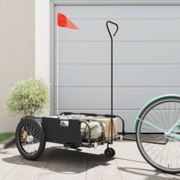 Bike Trailer Black Oxford Fabric and Iron