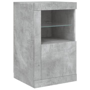 Sideboard with LED Lights Concrete Grey 164x37x67 cm