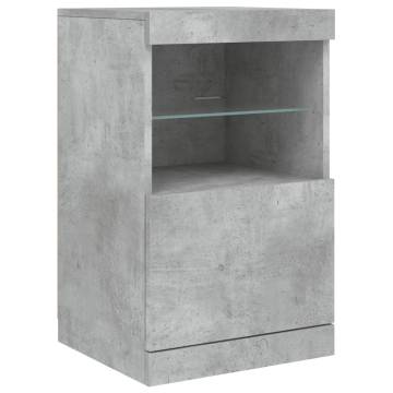 Sideboard with LED Lights Concrete Grey 164x37x67 cm