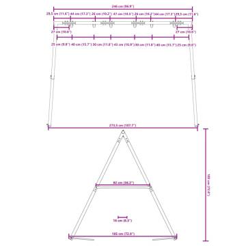 Swing Frame for Outdoor with 6 Hanging Hooks Blue Steel