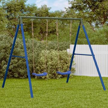 Swing Frame for Outdoor with 4 Hanging Hooks Blue Steel