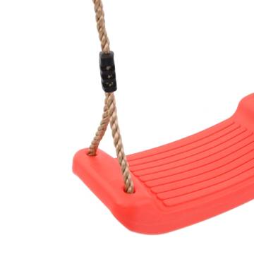 Outdoor Swing Seat for Kids Single with Adjustable Rope Red