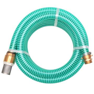  Suction Hose with Brass Connectors 10 m 25 mm Green