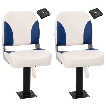  Boat Seats 2 pcs with Pedestal 360° Rotatable