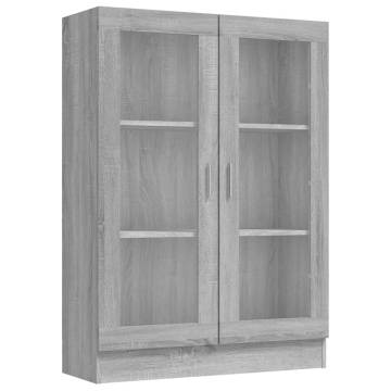  Vitrine Cabinet Grey Sonoma 82.5x30.5x115 cm Engineered Wood