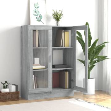  Vitrine Cabinet Grey Sonoma 82.5x30.5x115 cm Engineered Wood