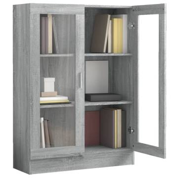  Vitrine Cabinet Grey Sonoma 82.5x30.5x115 cm Engineered Wood