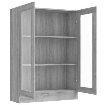  Vitrine Cabinet Grey Sonoma 82.5x30.5x115 cm Engineered Wood