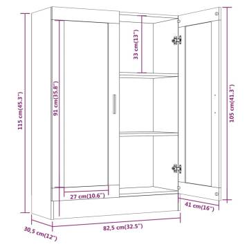  Vitrine Cabinet Grey Sonoma 82.5x30.5x115 cm Engineered Wood