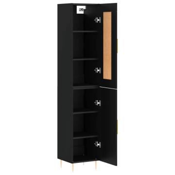  Highboard Black 34.5x34x180 cm Engineered Wood