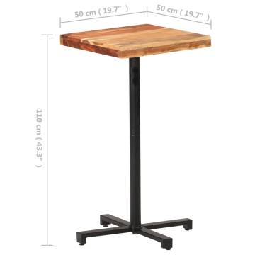  Bar Table Square 50x50x110 cm Solid Acacia Wood