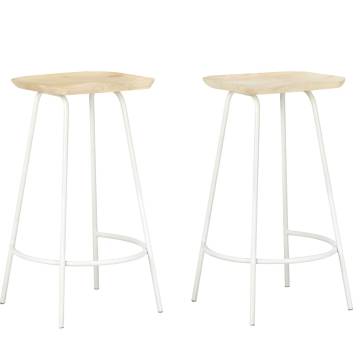  Bar Stools 2 pcs Solid Mango Wood