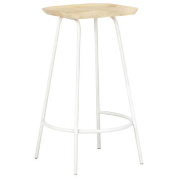  Bar Stools 2 pcs Solid Mango Wood