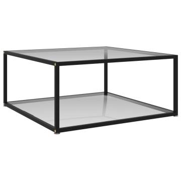  Coffee Table Transparent 80x80x35 cm Tempered Glass