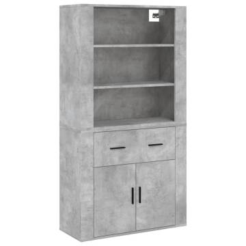  Highboard Concrete Grey Engineered Wood