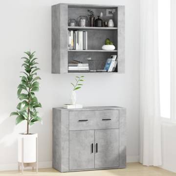  Highboard Concrete Grey Engineered Wood