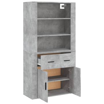  Highboard Concrete Grey Engineered Wood