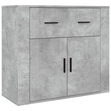  Highboard Concrete Grey Engineered Wood