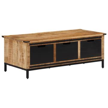  Coffee Table with Drawers 110x50x40 cm Solid Wood Mango