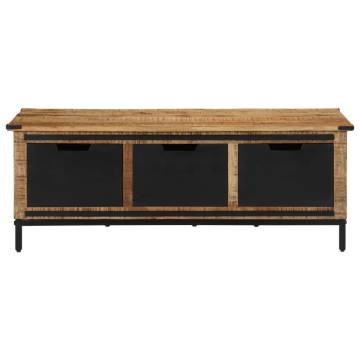  Coffee Table with Drawers 110x50x40 cm Solid Wood Mango