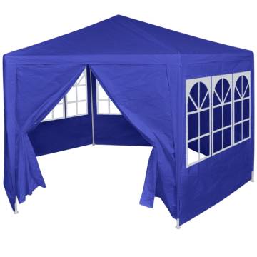  Marquee with 6 Side Walls Blue 2x2 m