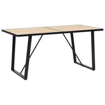  Dining Table Oak 160x80x75 cm MDF