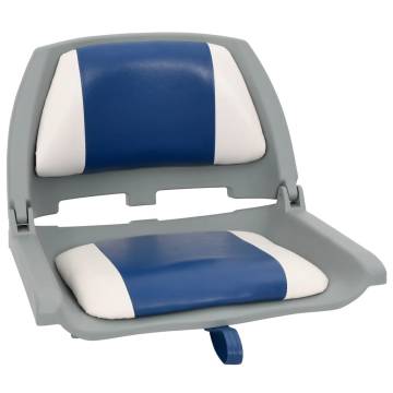  4 Piece Foldable Boat Seat Set Blue and White 48x51x41 cm