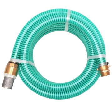  Suction Hose with Brass Connectors 7 m 25 mm Green