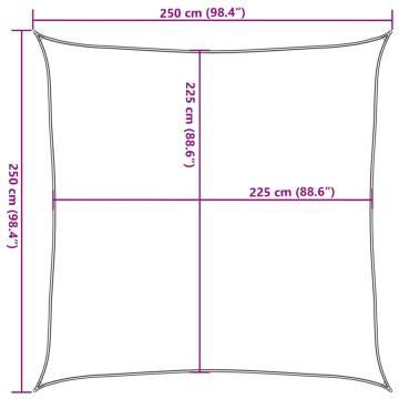  Sunshade Sail 160 gm² Square Sand 2.5x2.5 m HDPE