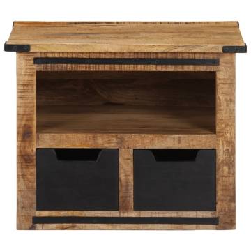  Coffee Table with Drawers 50x50x40 cm Solid Wood Mango